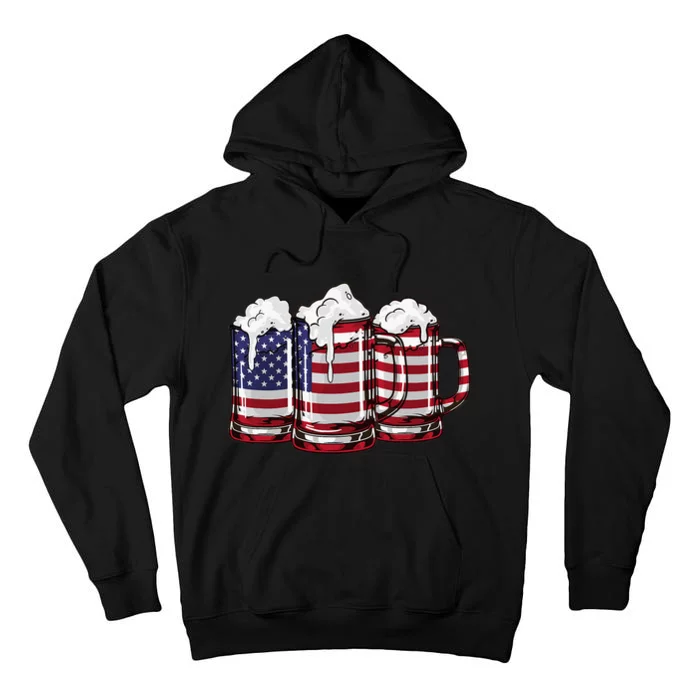 Patriotic Memorial Day Usa American Flag Tall Hoodie