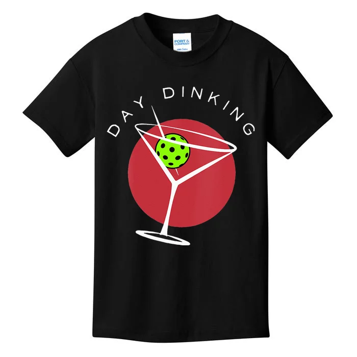 Pickleball Martini Day Drinking Athlete Coach Sports Lover Kids T-Shirt