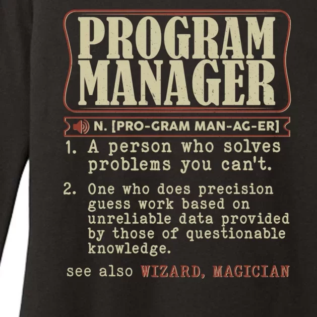 Program Manager Definition Womens CVC Long Sleeve Shirt