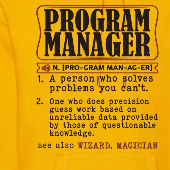 Program Manager Definition Premium Hoodie