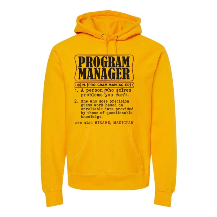 Program Manager Definition Premium Hoodie