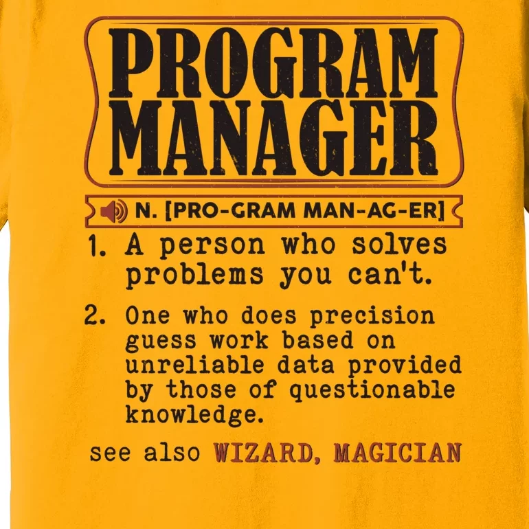 Program Manager Definition Premium T-Shirt