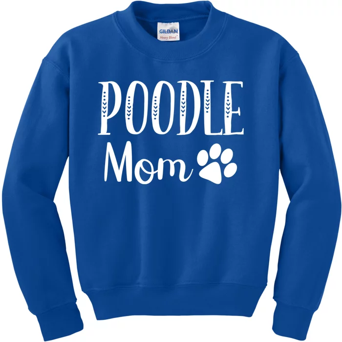 Poodle Mom Dog Lover Owner Cute Paw Print Arrow Gift Kids Sweatshirt