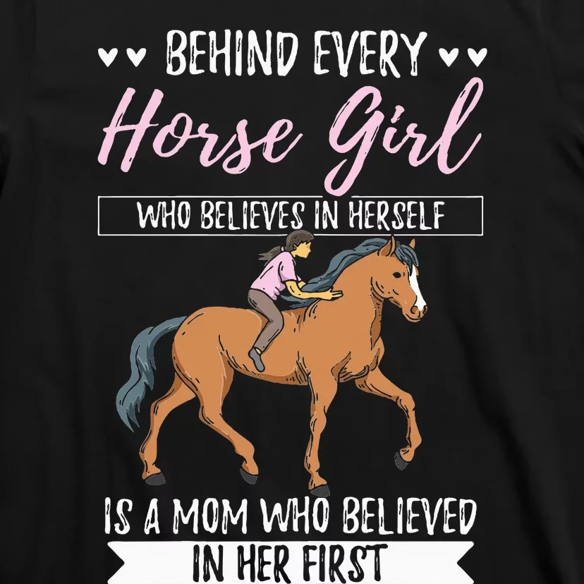 Proud Mama Daughter At Equestrian Horses Hobby Mommy T-Shirt