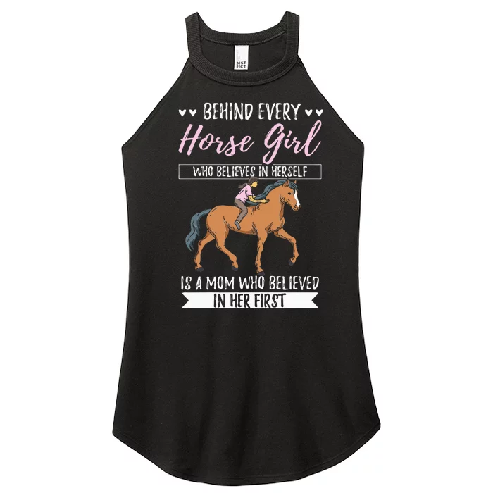 Proud Mama Daughter At Equestrian Horses Hobby Mommy Women’s Perfect Tri Rocker Tank