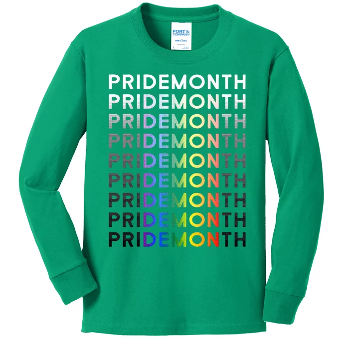 Pride Month Demon Pridemonth Demon Kids Long Sleeve Shirt