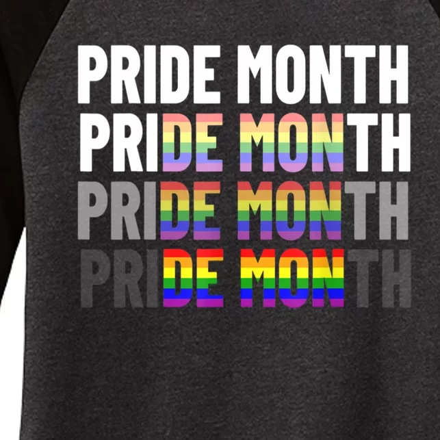 Pride Month Demon Women's Tri-Blend 3/4-Sleeve Raglan Shirt