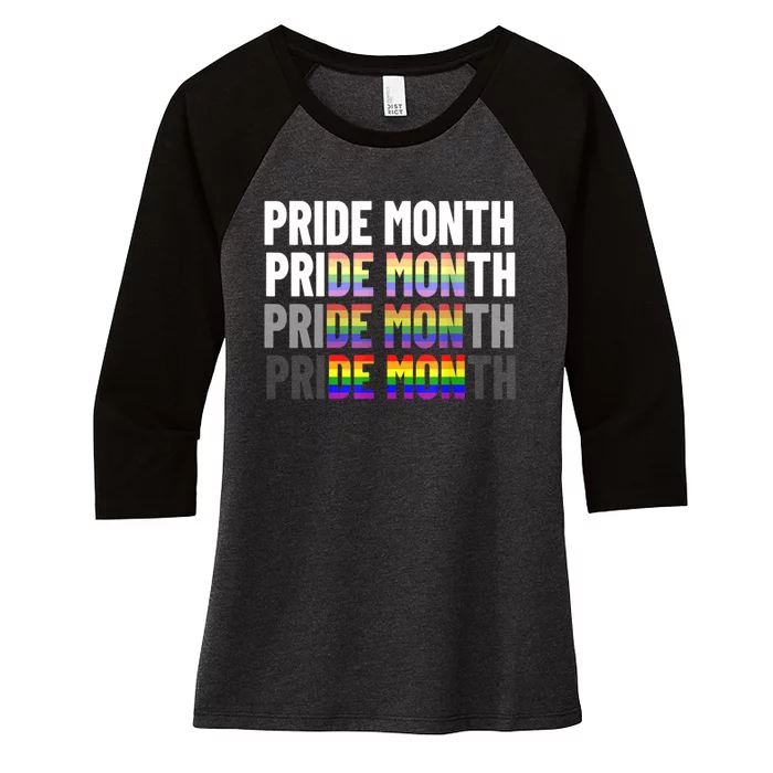 Pride Month Demon Women's Tri-Blend 3/4-Sleeve Raglan Shirt