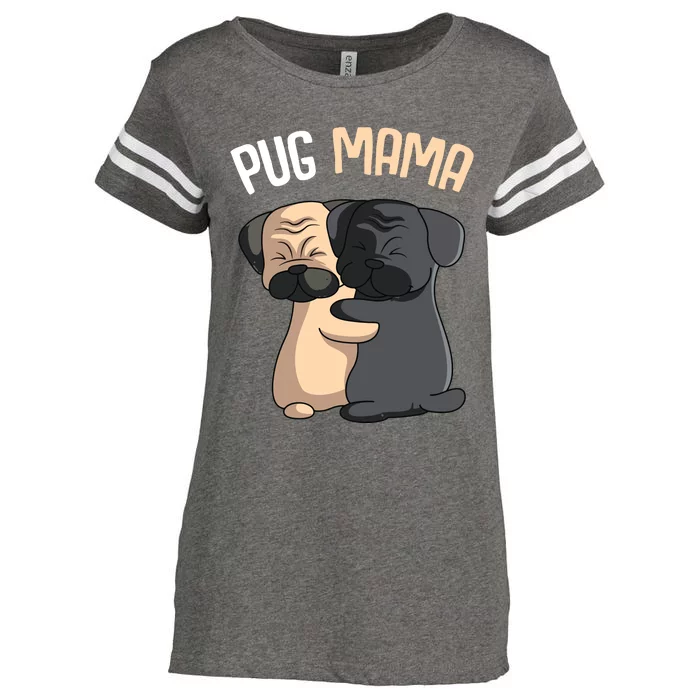 Pug Mama Dog Mom Lover Owner Girl Women Enza Ladies Jersey Football T-Shirt