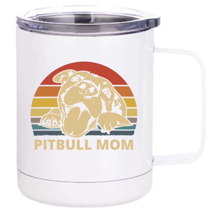 Pitbull Mom Design For Pitbull And Pibble Moms Gift Front & Back 12oz Stainless Steel Tumbler Cup