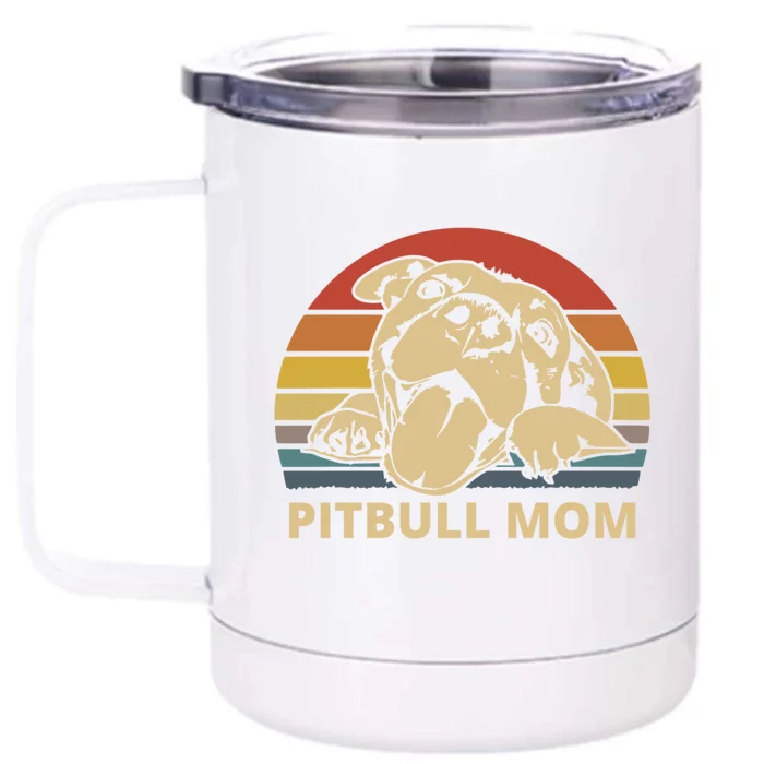 Pitbull Mom Design For Pitbull And Pibble Moms Gift Front & Back 12oz Stainless Steel Tumbler Cup