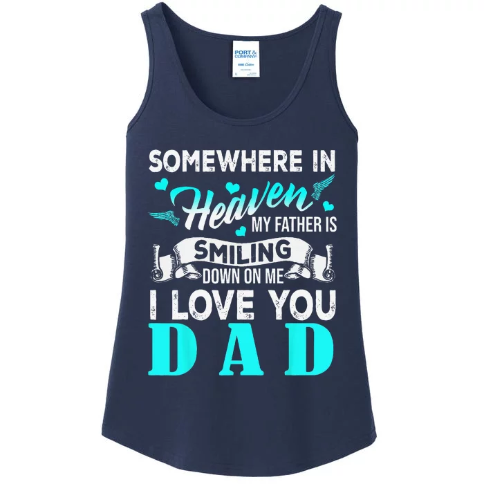 Proud My Dad In Heaven Happy Fathers Day Proud Of Dad Ladies Essential Tank