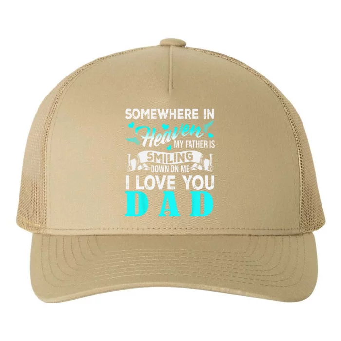 Proud My Dad In Heaven Happy Fathers Day Proud Of Dad Yupoong Adult 5-Panel Trucker Hat