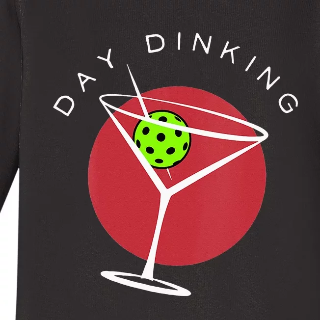 Pickleball Martini Day Drinking Athlete Coach Sports Lover Baby Long Sleeve Bodysuit