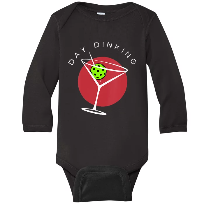 Pickleball Martini Day Drinking Athlete Coach Sports Lover Baby Long Sleeve Bodysuit