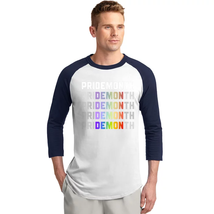 Pride Month Demon Baseball Sleeve Shirt