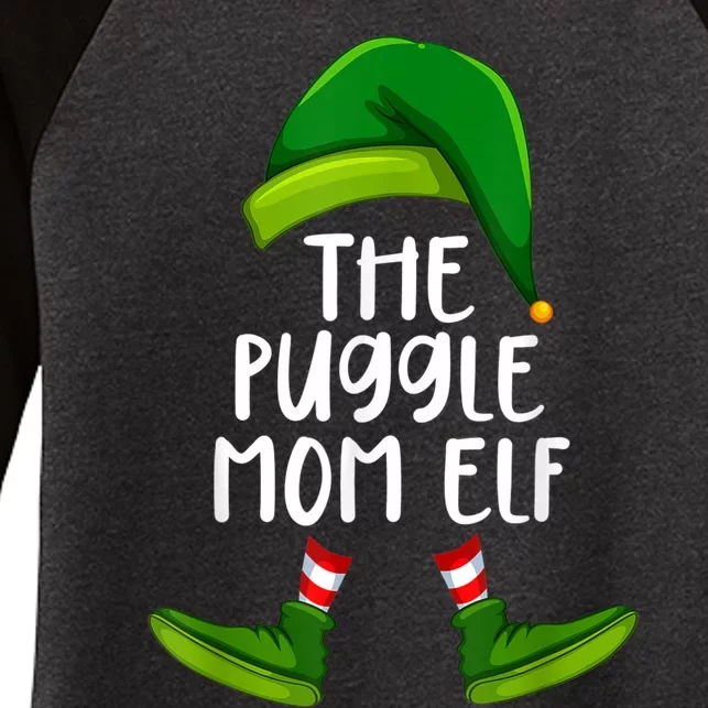 Puggle Mom Dog Elf Funny Christmas Pajama X Mas Women's Tri-Blend 3/4-Sleeve Raglan Shirt