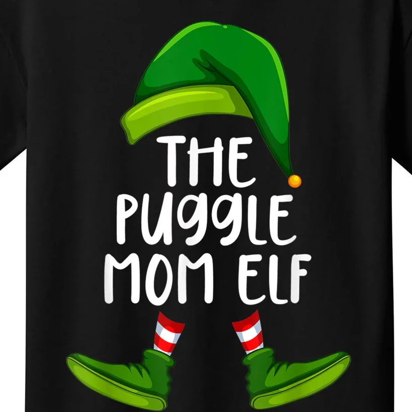 Puggle Mom Dog Elf Funny Christmas Pajama X Mas Kids T-Shirt