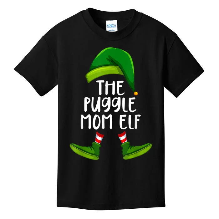 Puggle Mom Dog Elf Funny Christmas Pajama X Mas Kids T-Shirt