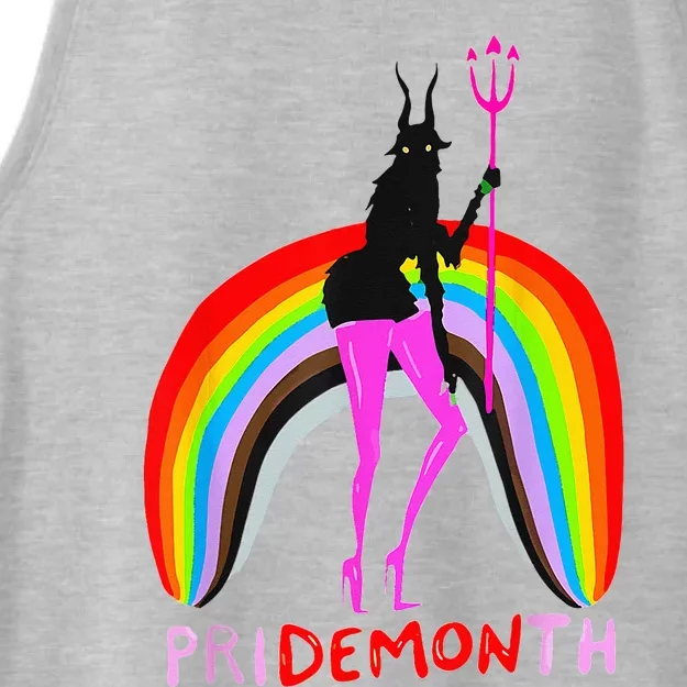 Pride Month Demon Pridemonth Demon Rainbow Cool Pride Month Ladies Tri-Blend Wicking Tank