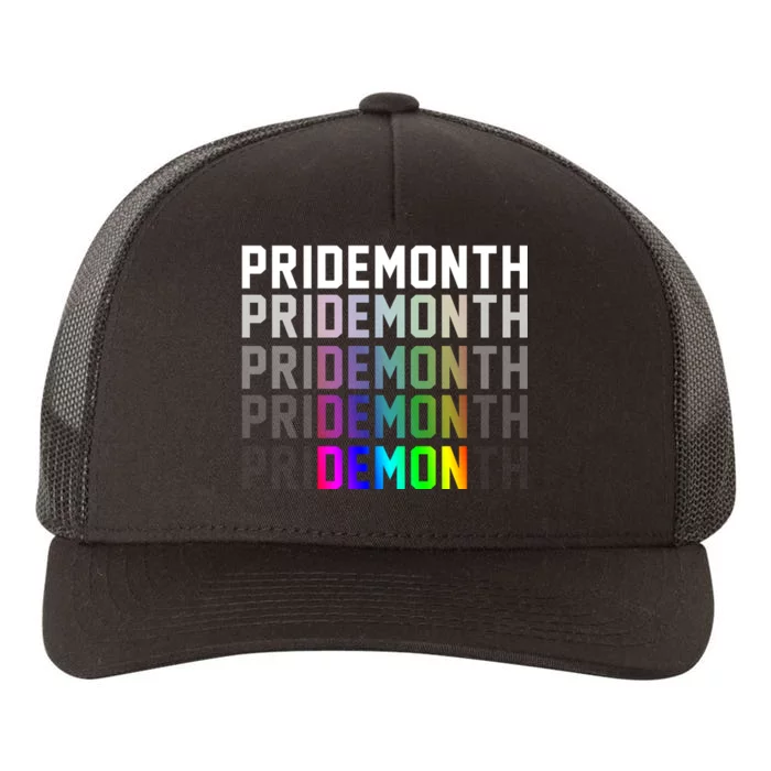 Pride Month Demon Rainbow Yupoong Adult 5-Panel Trucker Hat