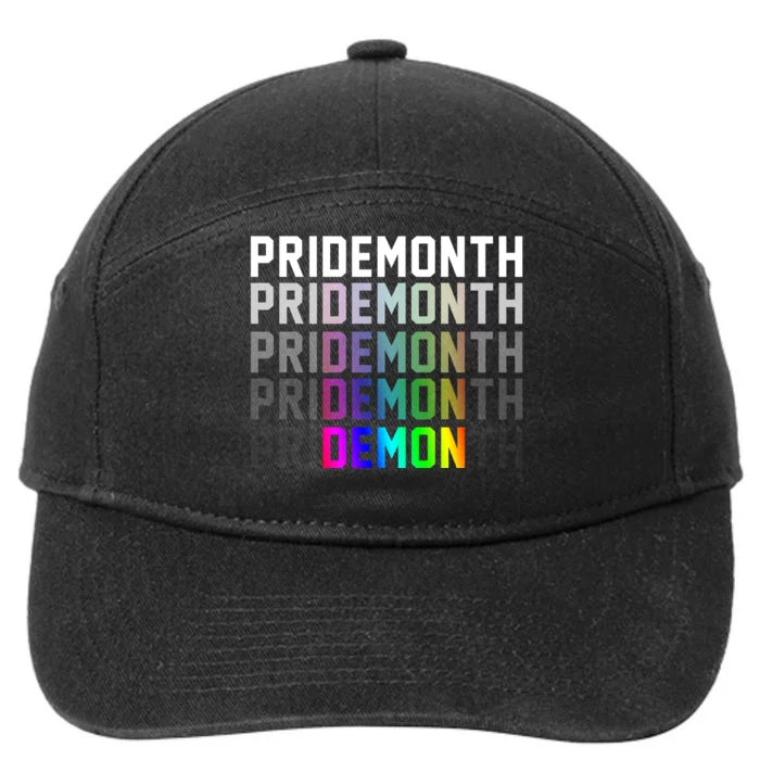 Pride Month Demon Rainbow 7-Panel Snapback Hat