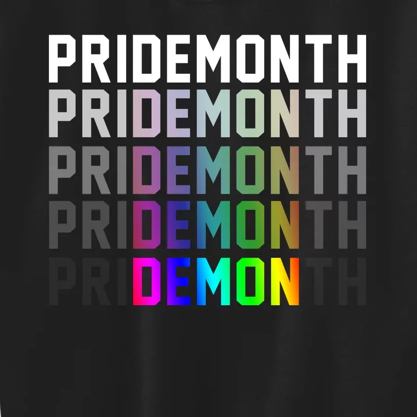 Pride Month Demon Rainbow Kids Sweatshirt