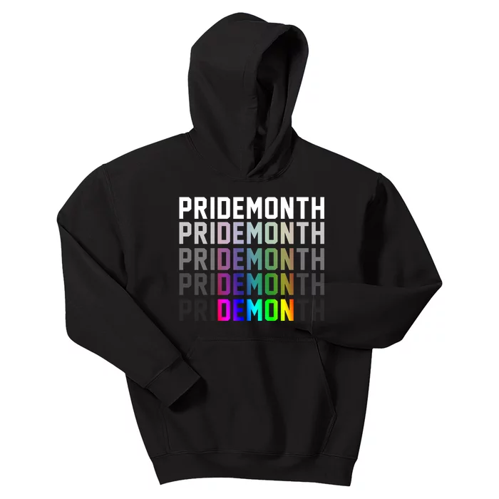 Pride Month Demon Rainbow Kids Hoodie