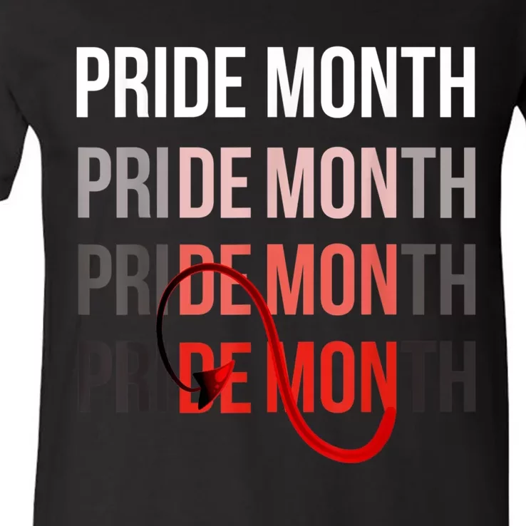 Pride Month Demon V-Neck T-Shirt