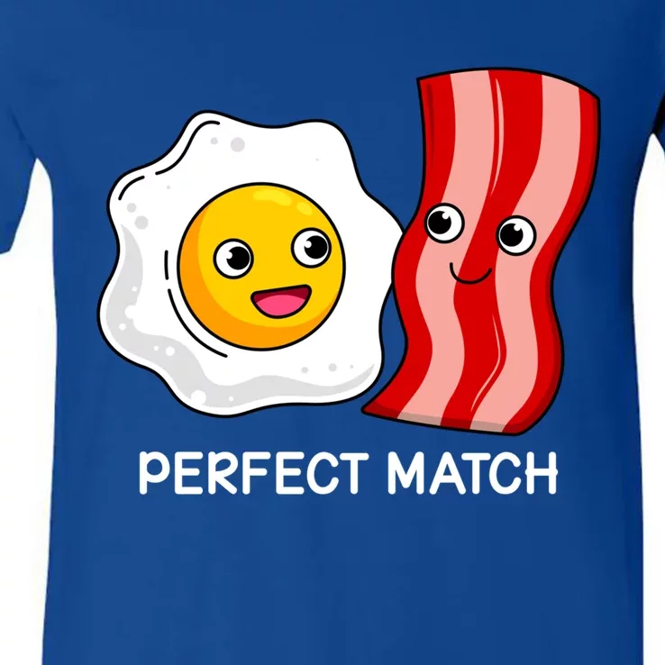 Perfect Match Eggs And Bacon Valentine's Day Cool Gift V-Neck T-Shirt