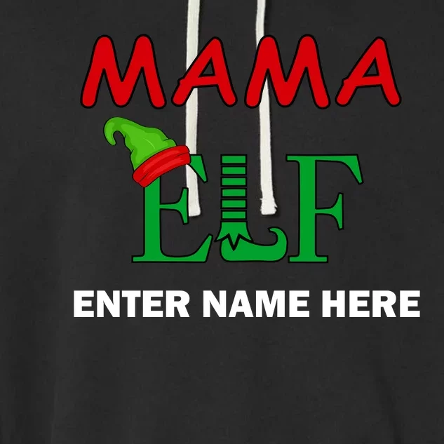 Personalize Mama Elf Custom Family Matching Christmas Garment-Dyed Fleece Hoodie