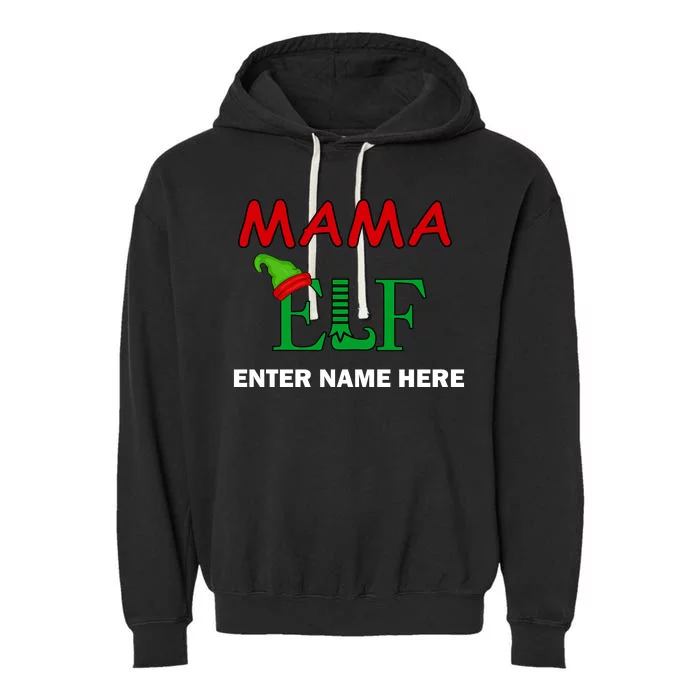 Personalize Mama Elf Custom Family Matching Christmas Garment-Dyed Fleece Hoodie