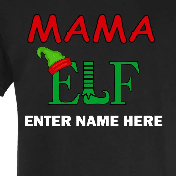 Personalize Mama Elf Custom Family Matching Christmas Garment-Dyed Heavyweight T-Shirt