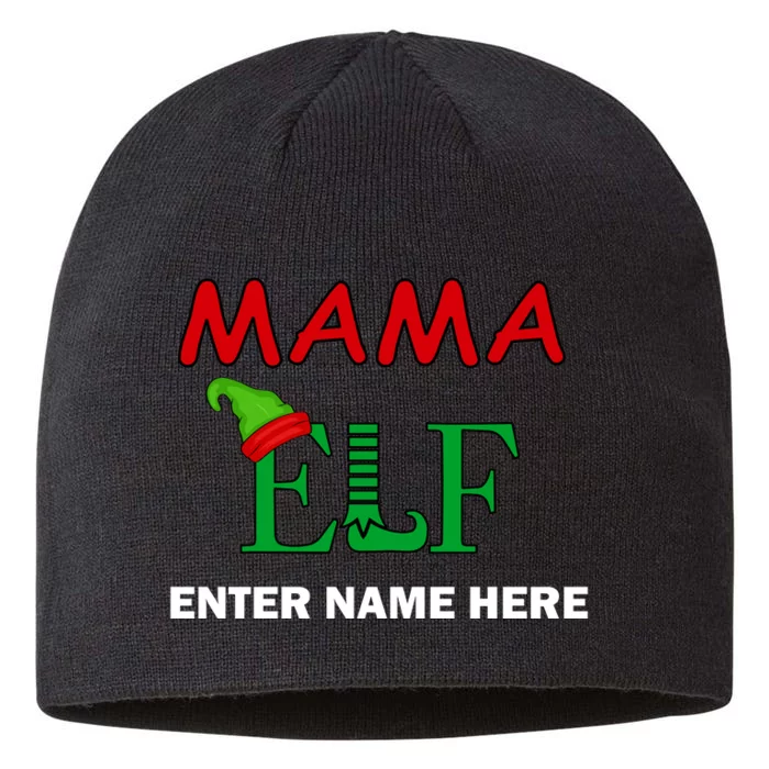 Personalize Mama Elf Custom Family Matching Christmas 8 1/2in Sustainable Knit Beanie