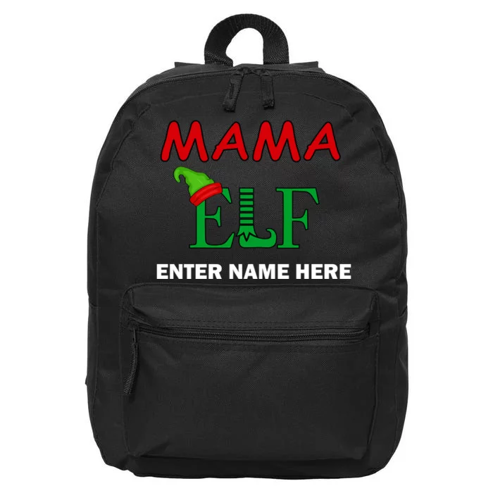 Personalize Mama Elf Custom Family Matching Christmas 16 in Basic Backpack