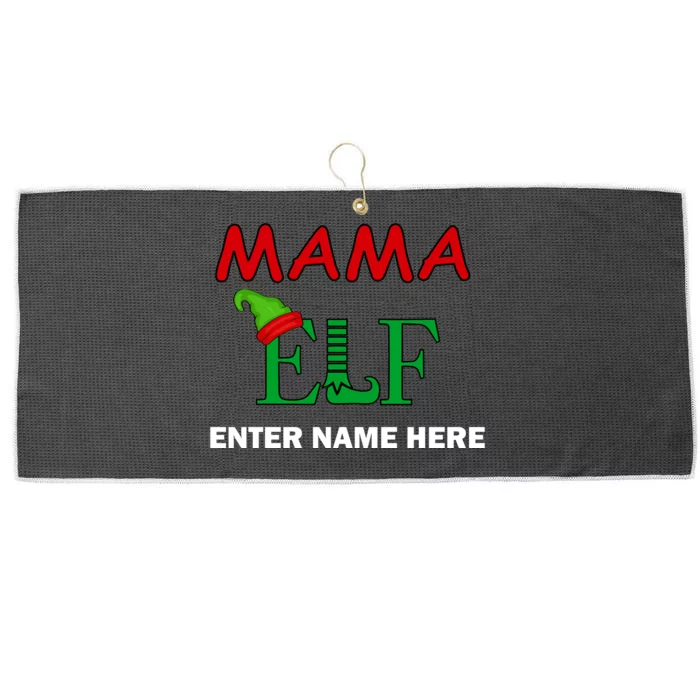 Personalize Mama Elf Custom Family Matching Christmas Large Microfiber Waffle Golf Towel