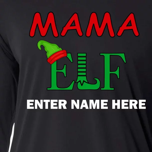 Personalize Mama Elf Custom Family Matching Christmas Cooling Performance Long Sleeve Crew