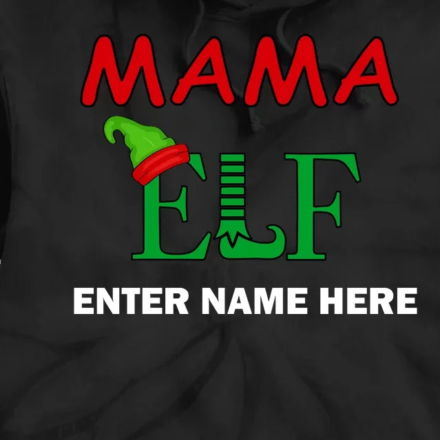 Personalize Mama Elf Custom Family Matching Christmas Tie Dye Hoodie