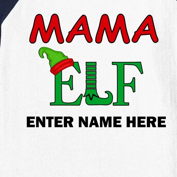 Personalize Mama Elf Custom Family Matching Christmas Baseball Sleeve Shirt