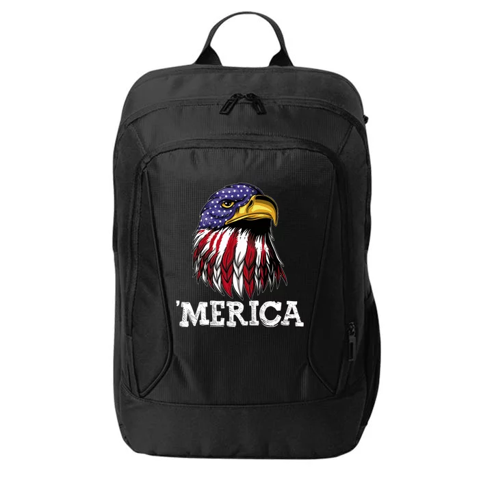 Patriotic Merica Eagle USA Flag Sunglusses 4th Of July City Backpack