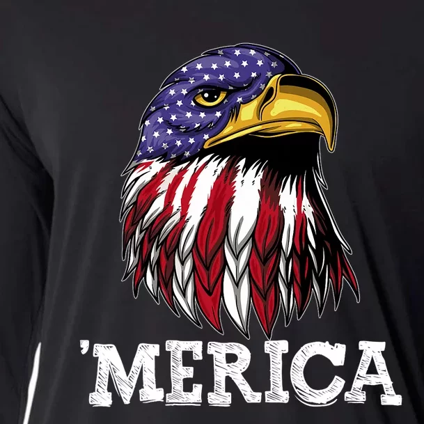 Patriotic Merica Eagle USA Flag Sunglusses 4th Of July Cooling Performance Long Sleeve Crew