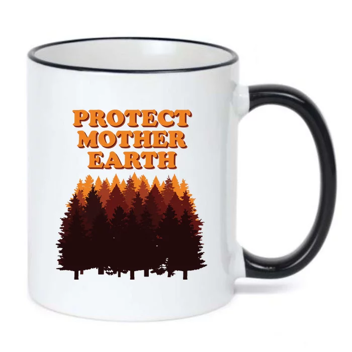 Protect Mother Earth Trees Earth Day Go Green Black Color Changing Mug