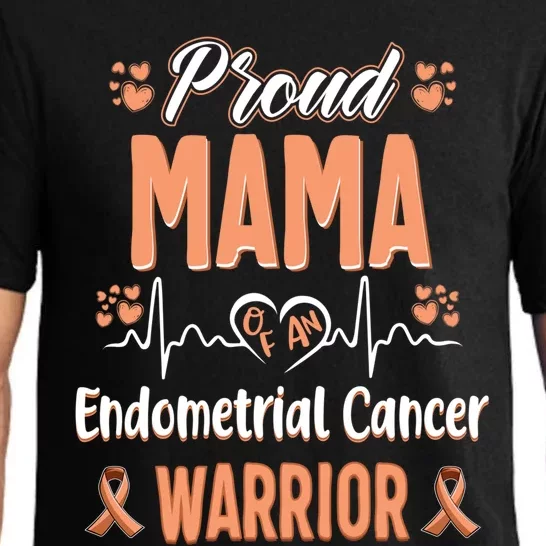 Proud Mama Endometrial Uterine Cancer Warrior Awareness Gift Pajama Set