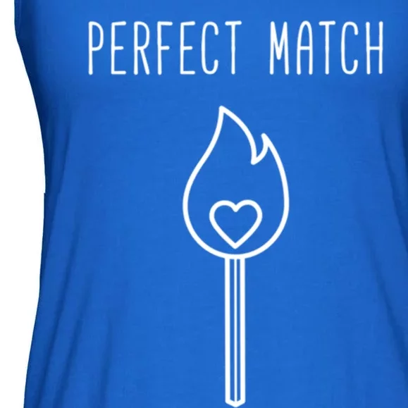 Perfect Match Funny Valentines Day Pun Gift Ladies Essential Flowy Tank