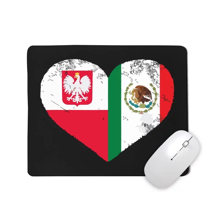 Polish Mexican Flag Heart Poland Mexico Mousepad