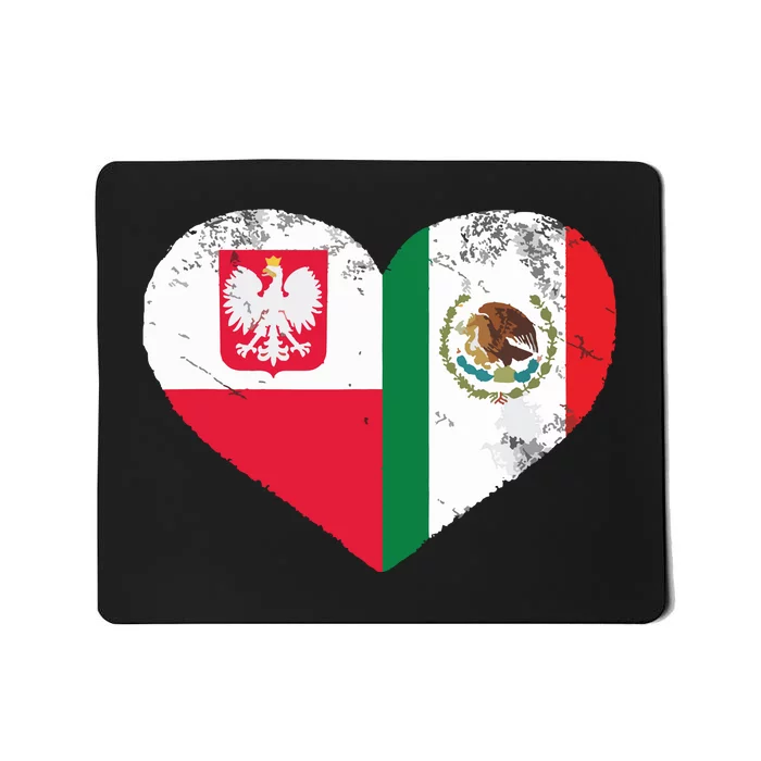 Polish Mexican Flag Heart Poland Mexico Mousepad