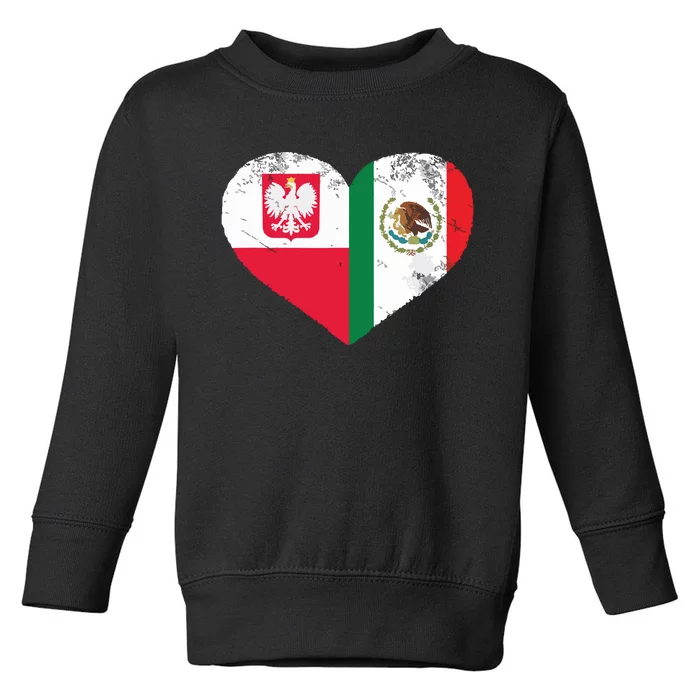 Polish Mexican Flag Heart Poland Mexico Toddler Sweatshirt