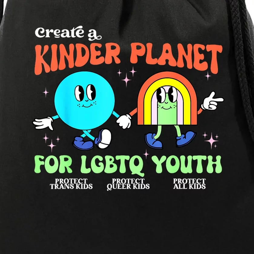 Pride Month Funny Create A Kinder Planet Lgbtq Ally Lgbt Gift Drawstring Bag