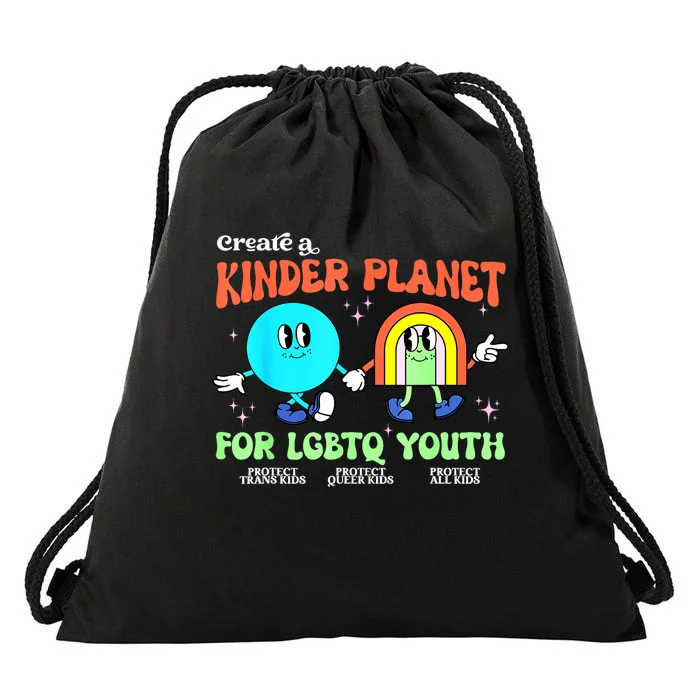 Pride Month Funny Create A Kinder Planet Lgbtq Ally Lgbt Gift Drawstring Bag