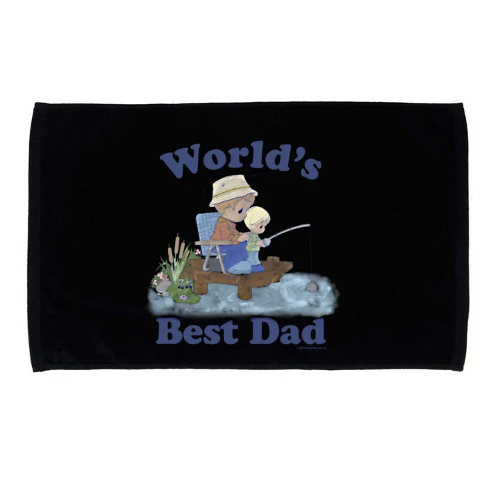 Precious Mots Fathers Day Worlds Best Dad Fishing Shot Cool Gift Microfiber Hand Towel